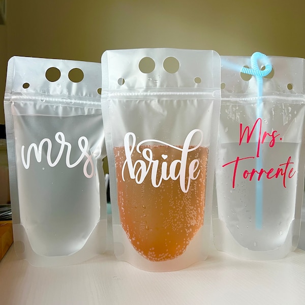 Drink Pouch | Drink Pouches | Clear Pouches for Drinks | Bachelorette Party Pouch | Bachelorette Party Drink | Pouch for Drinks