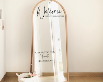 Baby Shower Mirror Decal | Baby Shower Mirror Sign |  Baby Shower Sticker for Mirror | Welcome Baby Mirror Decal Mirror Baby Shower Sticker