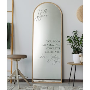 Wedding Mirror Decal | Wedding Mirror Sign | Wedding Decal for Mirror | Welcome Sign Decal | Couple Name Sticker | Welcome Sign Sticker