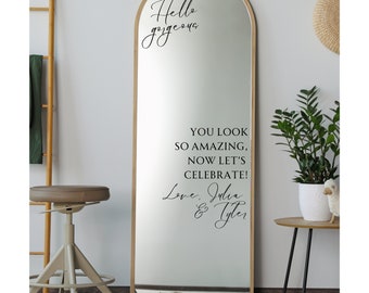 Wedding Mirror Decal | Wedding Mirror Sign | Wedding Decal for Mirror | Welcome Sign Decal | Couple Name Sticker | Welcome Sign Sticker