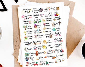 Holiday Planner Stickers | Holiday Stickers | Planner Stickers | Christmas Stickers | Event Stickers | Halloween Stickers | Stickers