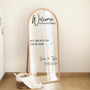 Wedding Mirror Decal | Wedding Mirror Sign | Wedding Decal for Mirror | Welcome Sign Decal | Couple Name Sticker | Welcome Sign Sticker
