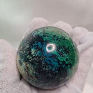 63mm Chrysocolla Malachite Sphere, Chrysocolla Manganese Minerals, Crystal Energy Healing