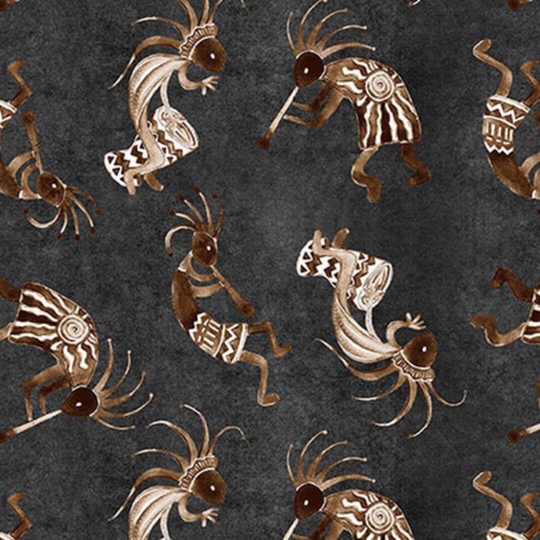 Native American Print buffalo Run Kokopelli Charcoal From Etsy