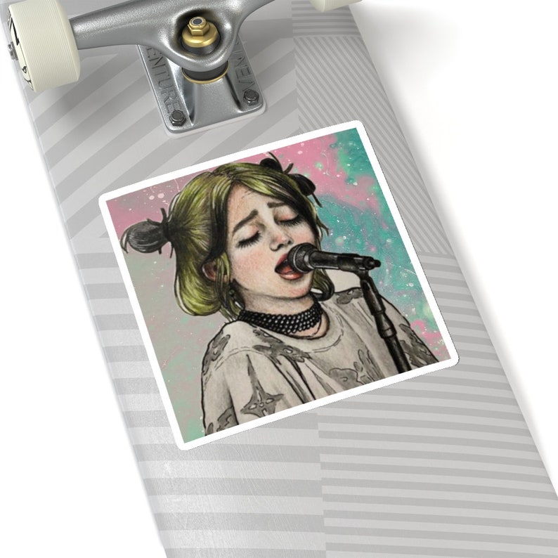 billie eilish stickers merch decor art print musician etsy