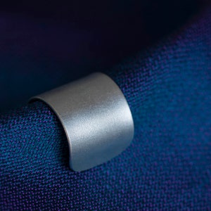 Chunky silver ear cuff / ear wrap with a fine satin finish. Contemporary, minimalist, sleek! No piercing needed!
