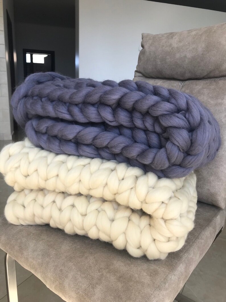 Decke Merino-Wolle-Decke Chunky stricken Decke gestrickte ...