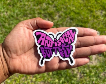 Antisocial Butterfly Sticker