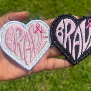 Brave cancer heart patch / hook and loop