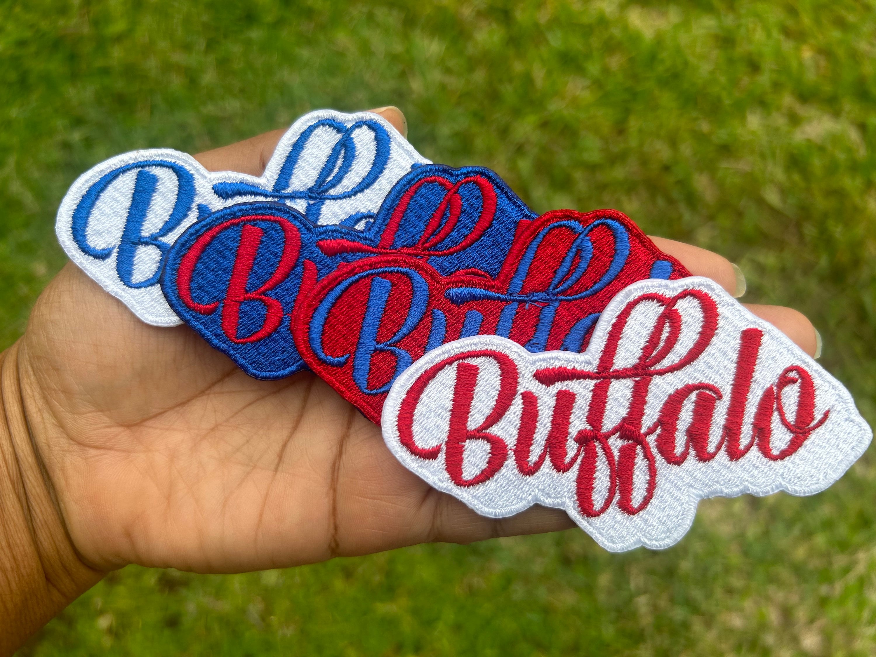 18. Buffalo Football, Hockey, Lacrosse, Baseball Iron on Patch 2 Sizes 