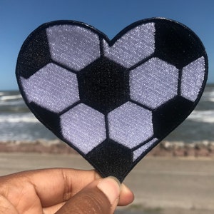 Soccer Heart Patch / custom colors / Soccer Ball