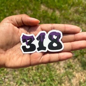 318 area code Sticker
