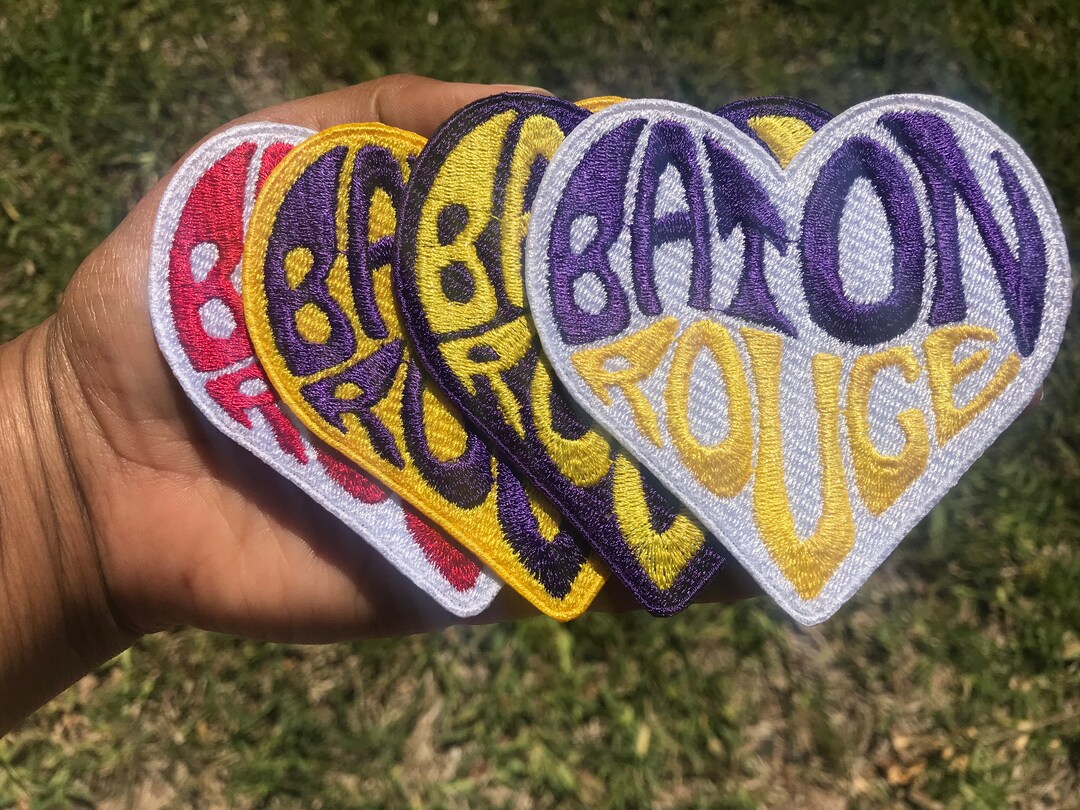 Baton Rouge Heart Patch / Custom Colors - Etsy