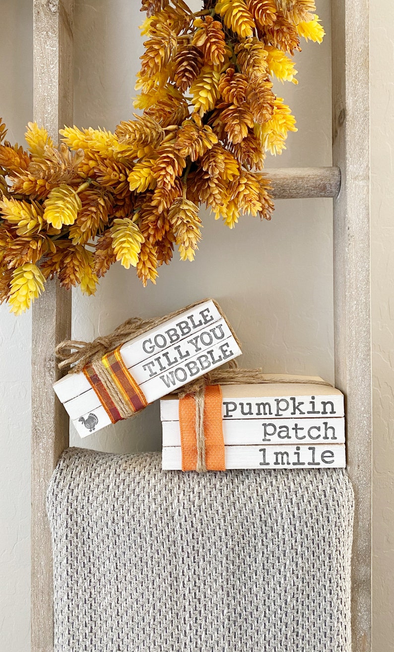 Fall Book Stack/ Fall Decor/ Autumn Home Decor/ Book Shelf Etsy