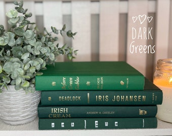 Green staging books, Green home decor, House decor, Book decorating, Modern books, Decorative books, Book staging decorations, Shelf decor