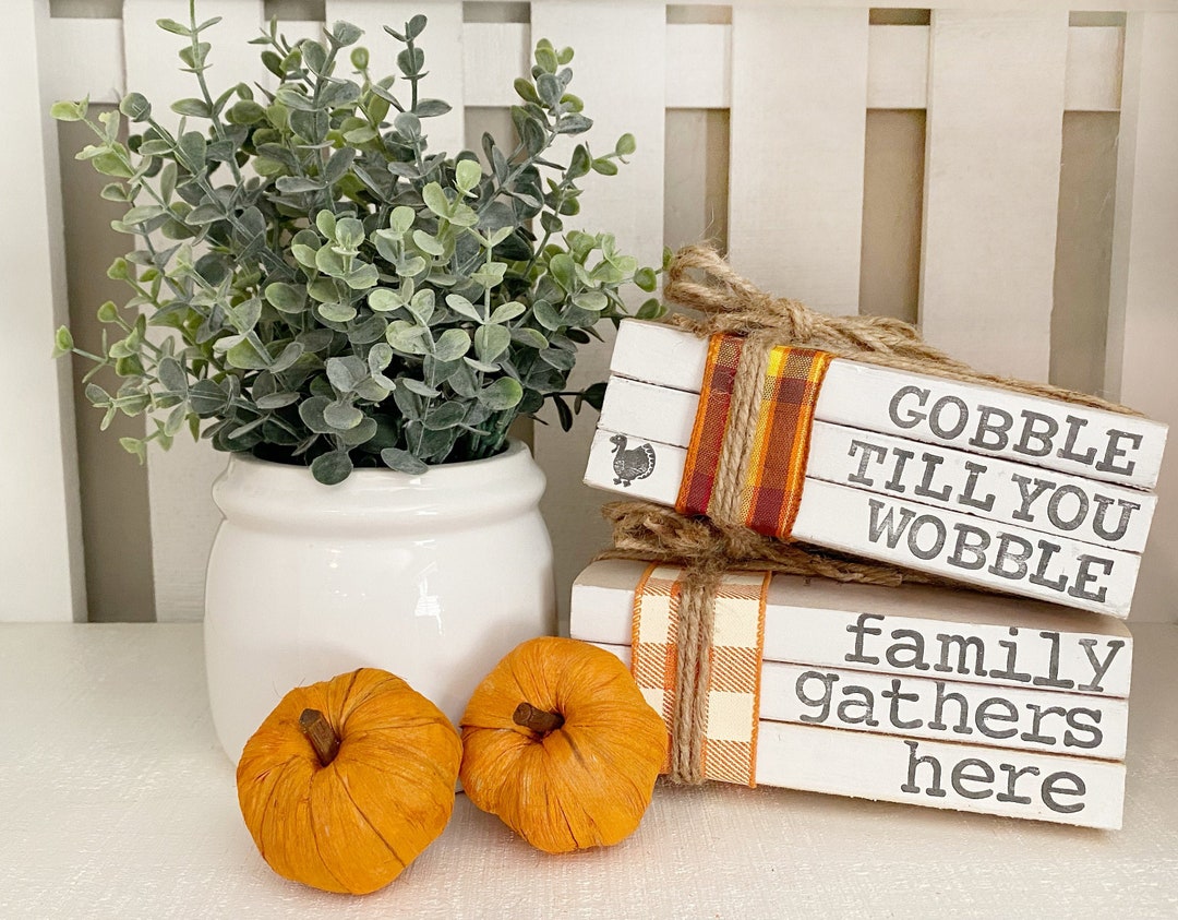 Fall Book Stack/ Fall Decor/ Autumn Home Decor/ Book Shelf Etsy