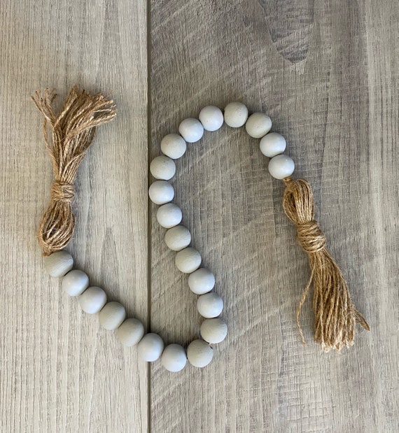 Light Grey Farmhouse Wood Bead Decor Boho Home New Zealand - Home Decor Wooden Beads Light Grey Farmhouse Wood Bead Decor Boho Home New Zealand - Home Decor Wooden Beads