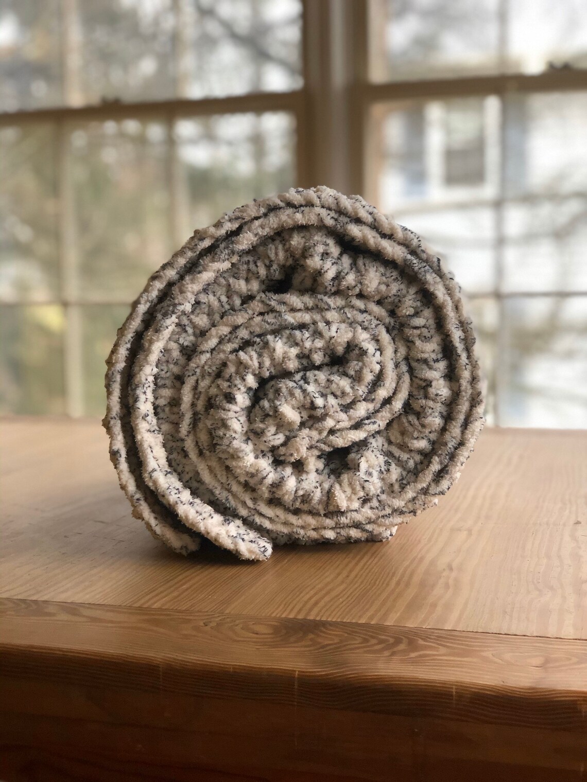 Chunky cozy throw blanket afghan bernat yarn tweed handmade Etsy