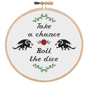 Dungeons and dragons cross stitch pattern, Critical Role quote
