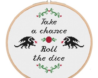 Dungeons and dragons cross stitch pattern, Critical Role quote
