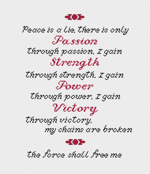 Star Wars Sith Code Cross Stitch Pattern | Etsy