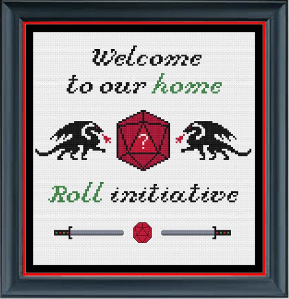 Welcome Home Dnd Cross Stitch Pattern Etsy