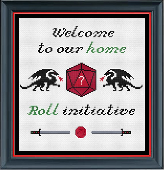 Welcome Home Dnd Cross Stitch Pattern Etsy