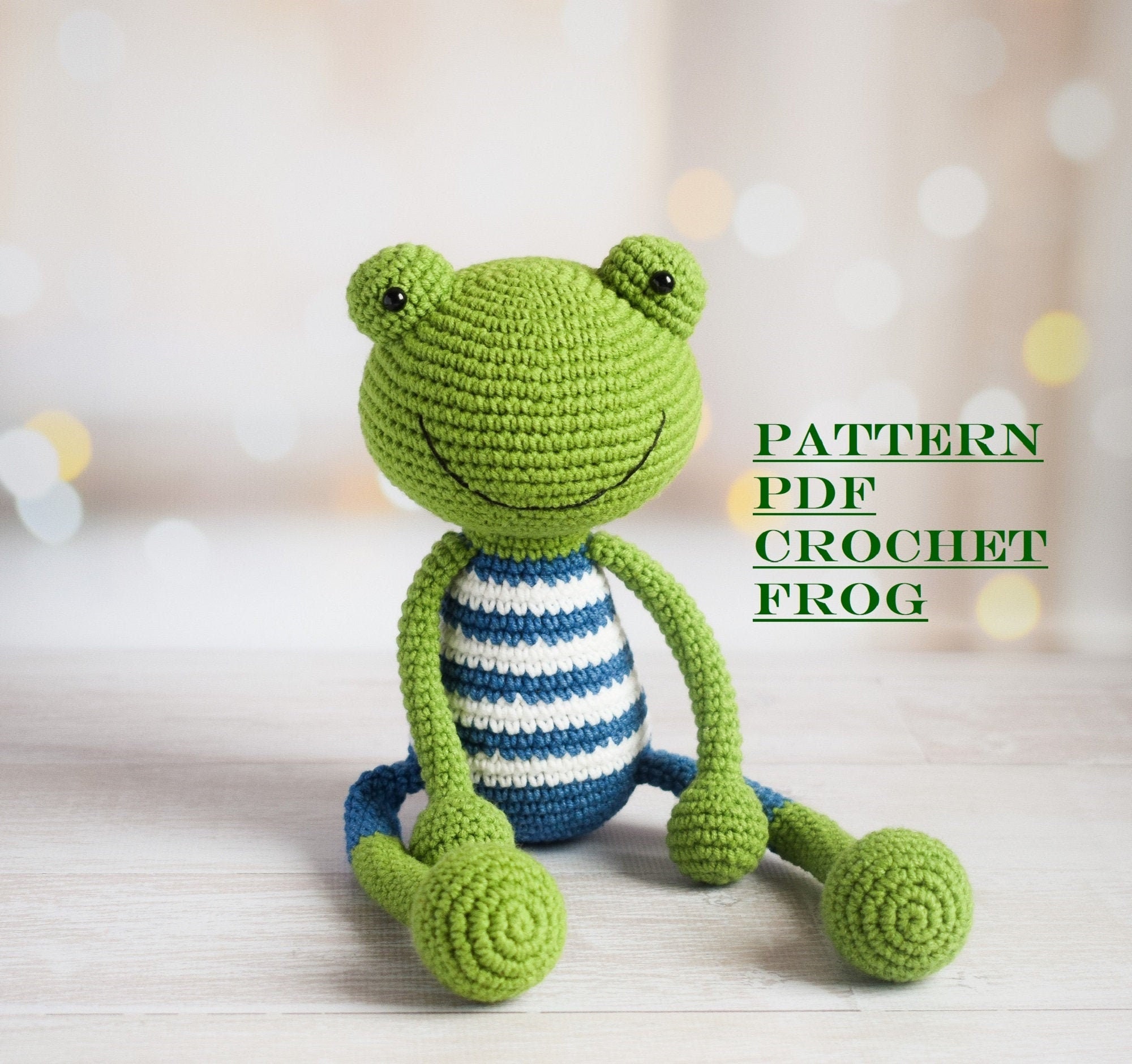 Easy Pattern Crochet Frog with Long Legs Frog Amigurumi PDF | Etsy