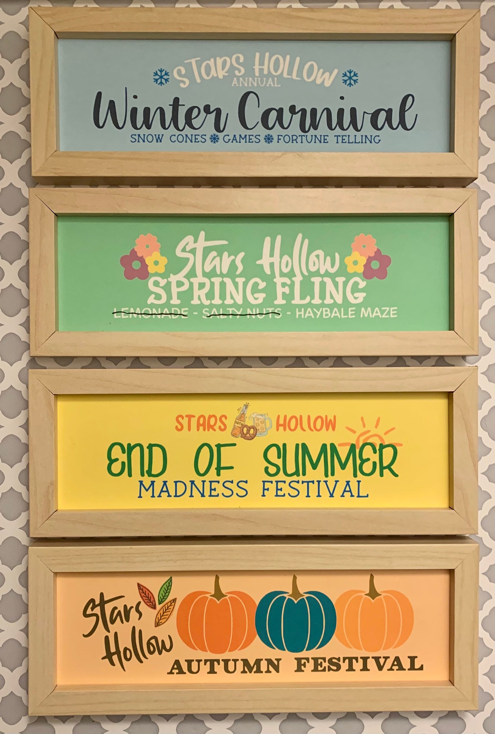 Stars Hollow Festival signs Winter Spring Summer Fall Etsy