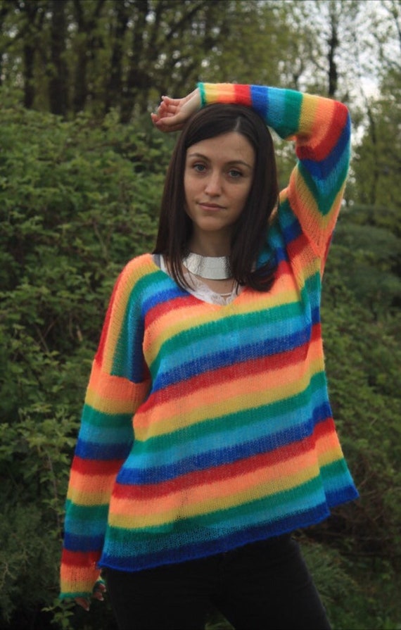 etsy rainbow jumper