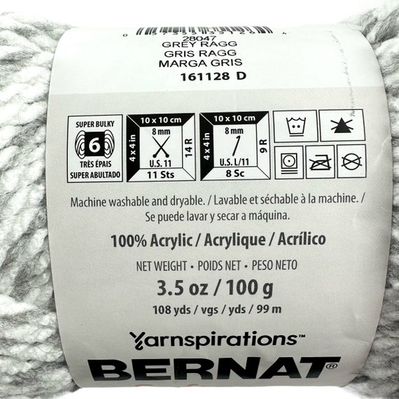 Bernat Softee Chunky Yarn Grey Ragg