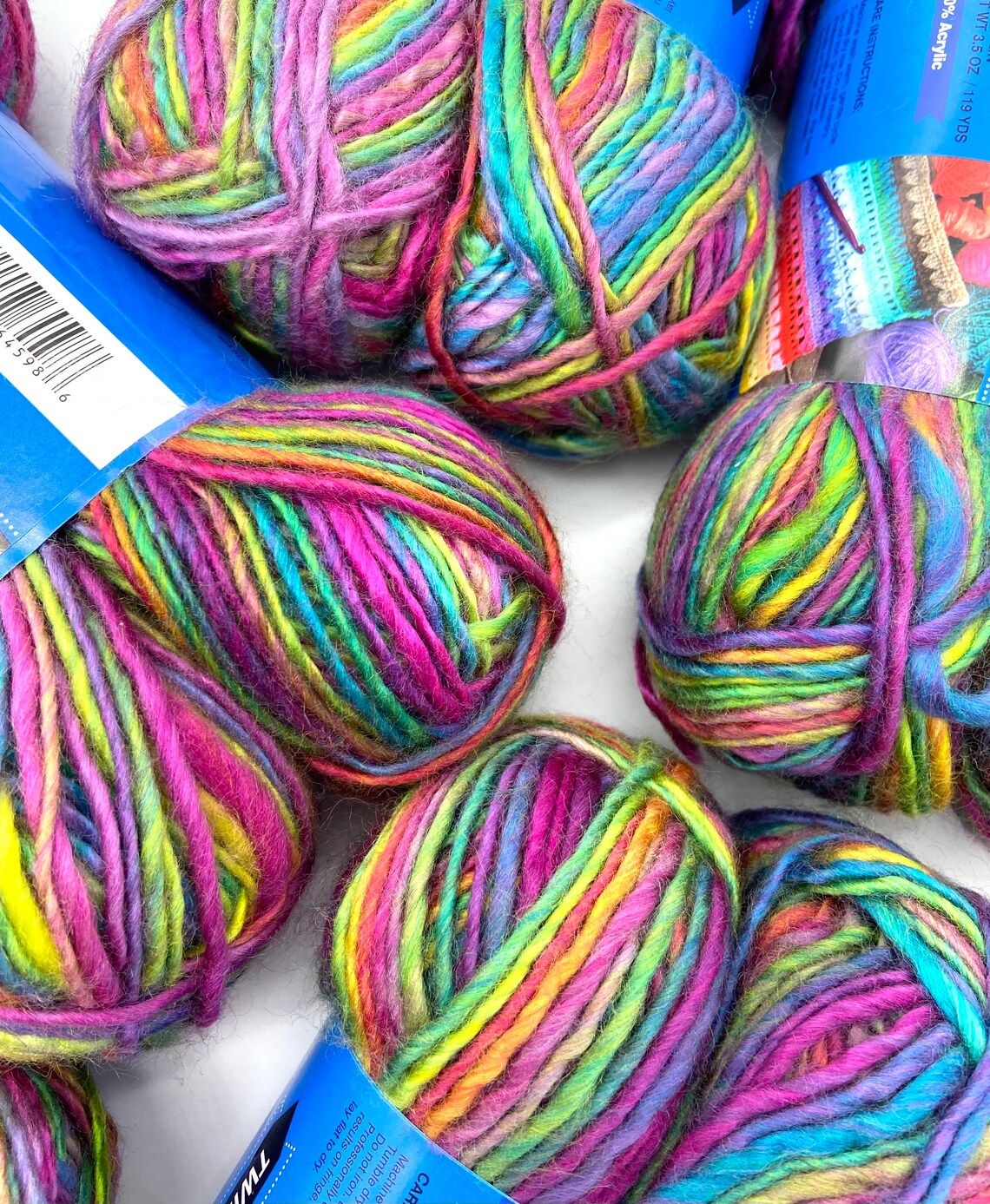 2pack Rainbow Colors Yarn by Dream Weaver twin pack 2 skein Etsy