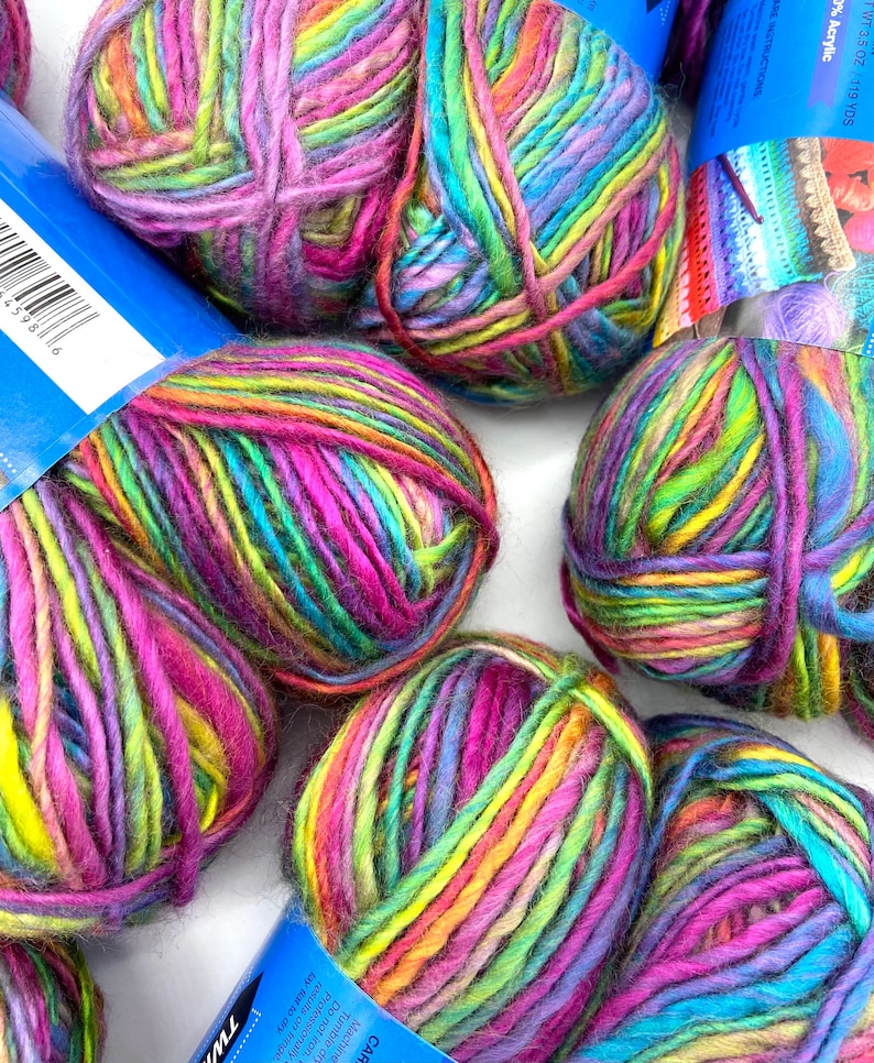 2pack Rainbow Colors Yarn by Dream Weaver twin pack 2 skein Etsy