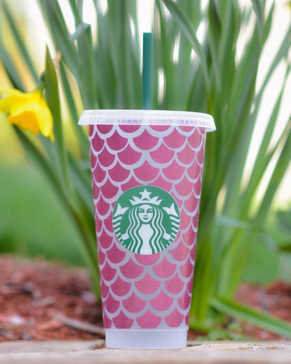 New Starbucks 2023 Fall Shimmer Pink Mermaid Cold Cup Tumbler 24oz Venti
