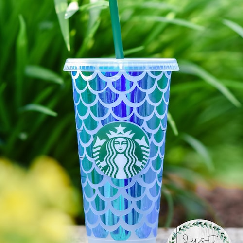 Holographic Mermaid Starbucks Venti Cold Cup - Personalized - Etsy