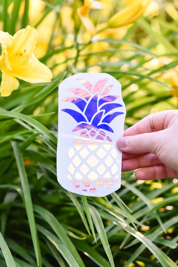 Holographic Pineapple Decal/Sticker | Pineapple Sticker | Pineapple Decal | Pineapple Laptop Decal | Pineapple Car Decal | Pineapple gift