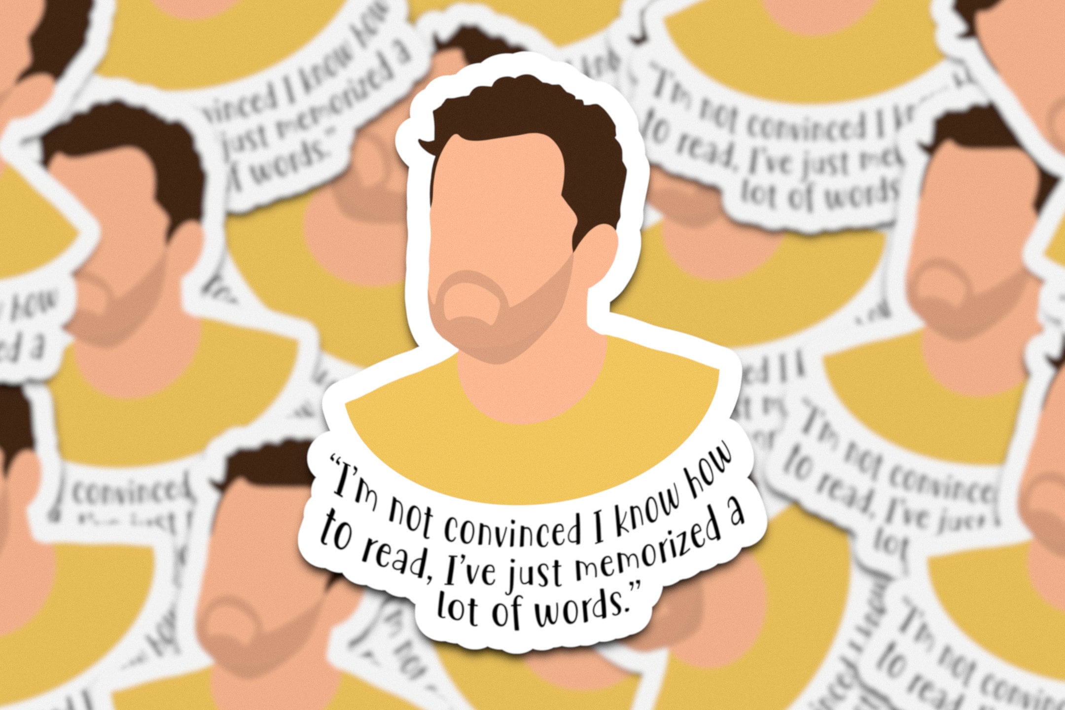Nick Miller 'New Girl' I’m Not Convinced I Know How To Read Waterproof  Sticker, image size:2160x1440