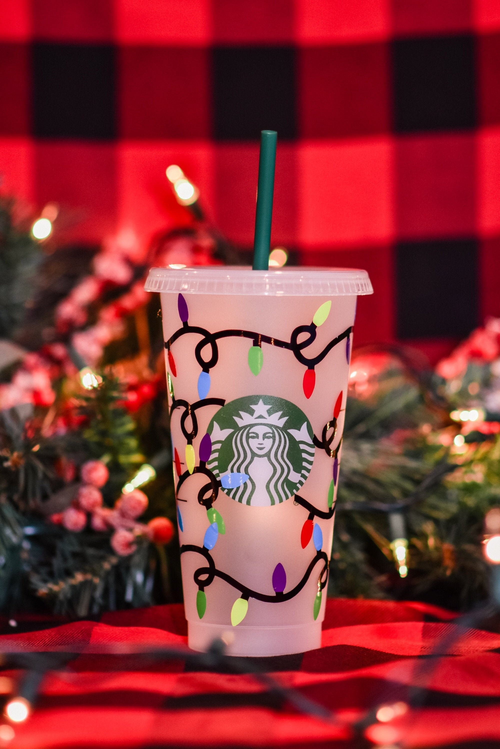 Christmas Lights Starbucks Cup Etsy