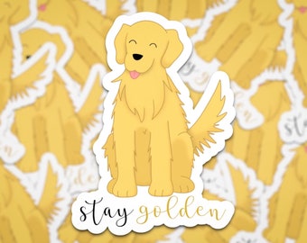 Stay Golden Sticker | Golden Retriever Sticker | Dog Mom Sticker | Dog Sticker | Good Vibes Sticker |