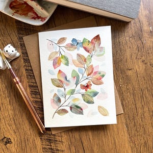 Aquarell Grußkarte, Original Aquarell Karte, handgemachte Karte mit Umschlag, Geburtstagskarte, Danke, Blumenkarte, Grußkarte