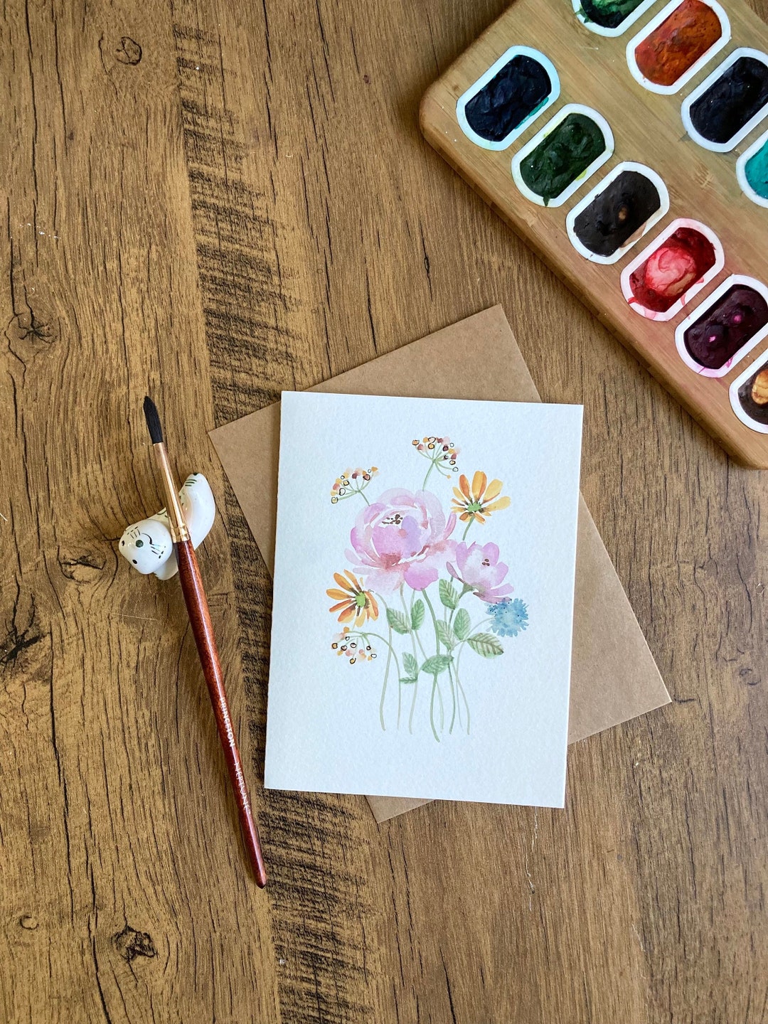 Watercolor Greeting Card Original Watercolor Cardhandmade - Etsy