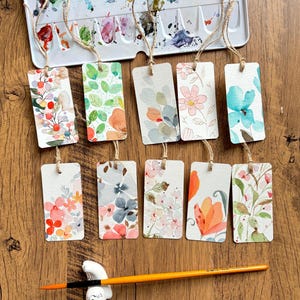 Verschiedene Katzen Geschenkanhänger, Aquarell Geschenkanhänger, Original Aquarell, 10er-Set, Größe 1,5 "x 3", handgemachte Geschenkanhänger, Botanische Geschenkanhänger