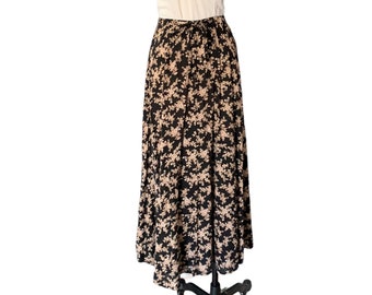 Black Floral Skirt Etsy