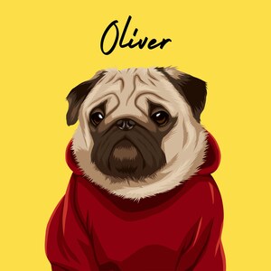Custom Cartoon Pet Portrait From Photo / Drawing Dog Portrait / Cat cute portrait Personalizzato / Pet Photo Gifts / Minimalist pet portrait