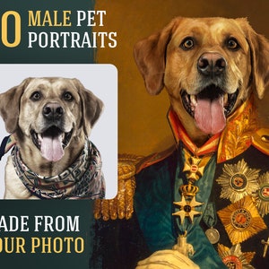 Custom Pet Portrait From Your Photo | Pet Memorial Gift | Pet Art | Dog Portrait, Cat Portrait | Royal pet portrait | Pet photo gifts