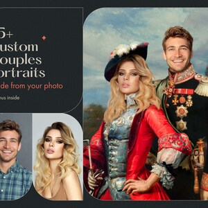 Custom Couples Portrait From Photo | Personalized Gift For Couple | Original Art | Anniversary gift | Canvas Print or Digital Portrait