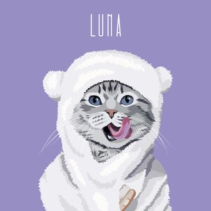 Ritratto di animali domestici da foto / Ritratto di cane Pittura personalizzata / Ritratto carino di gatto Personalizzato / Regali fotografici per animali domestici / Ritratto minimalista di animali domestici