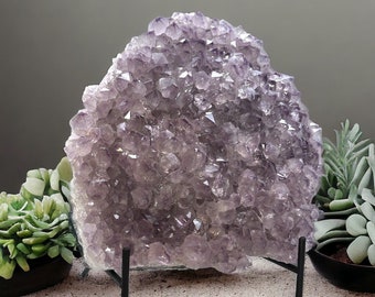 Large Raw Amethyst, Rough Geode Slab, Purple Crystal Cluster, From Brazil, Crystal Lovers Gift, Calming Crystal Decor (BD)