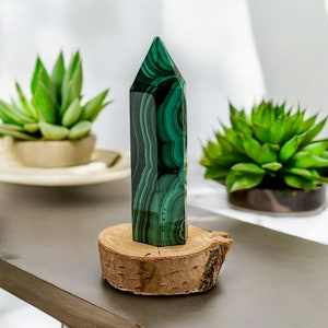 Malachite Tower Crystal Obelisk Handcrafted Green Gemstone Wand Polished Malachite High Quality +AAA Malachite