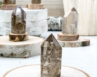 Smoky Quartz, Polished Point, Tower, Obelisk, From Brazil